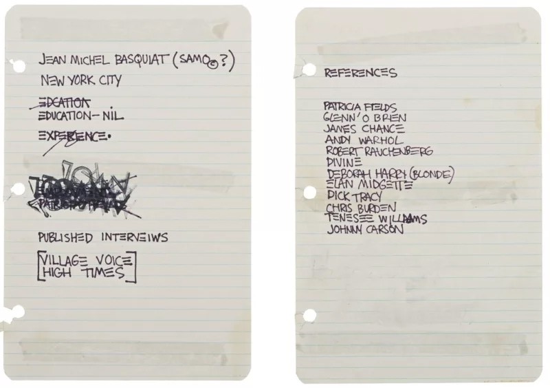 What Basquiat's "Resume" Tells Us About His Life