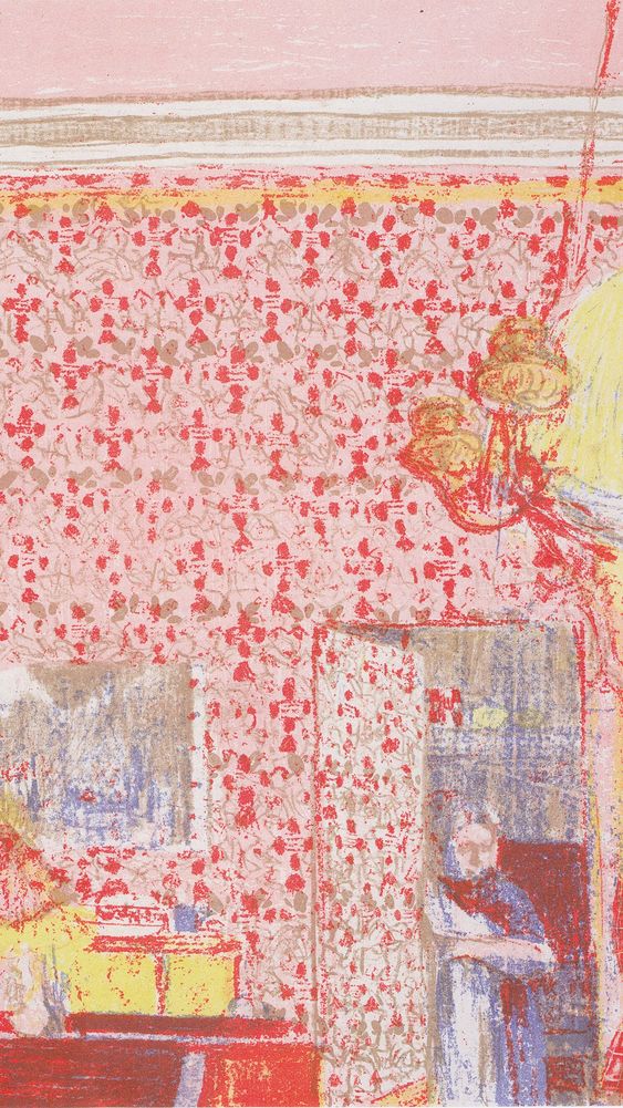 Interior with Pink Wallpaper