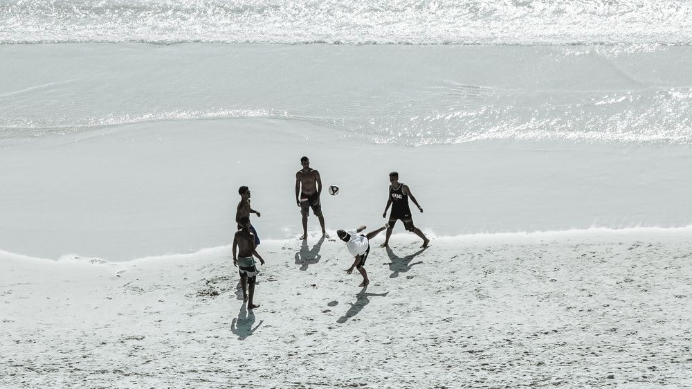 Soccer Game on the Beach
