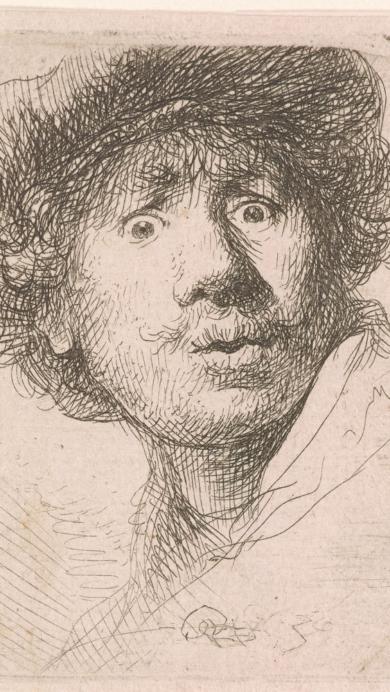 Self-Portrait in a Cap, Open-Mouthed